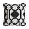 Black &#x26; White Pattern Woven Wool &#x26; Cotton Pillow